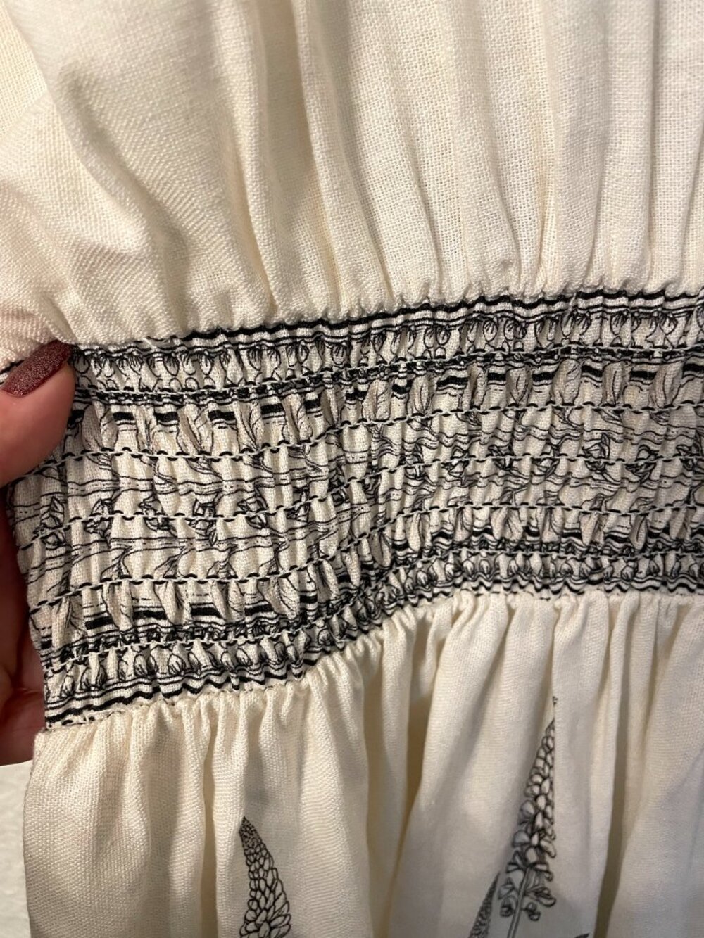 NWT Max Studio Maxi Dress Linen XL Botanical Boho Prairie Cottage Goddess Style - Picture 8 of 14